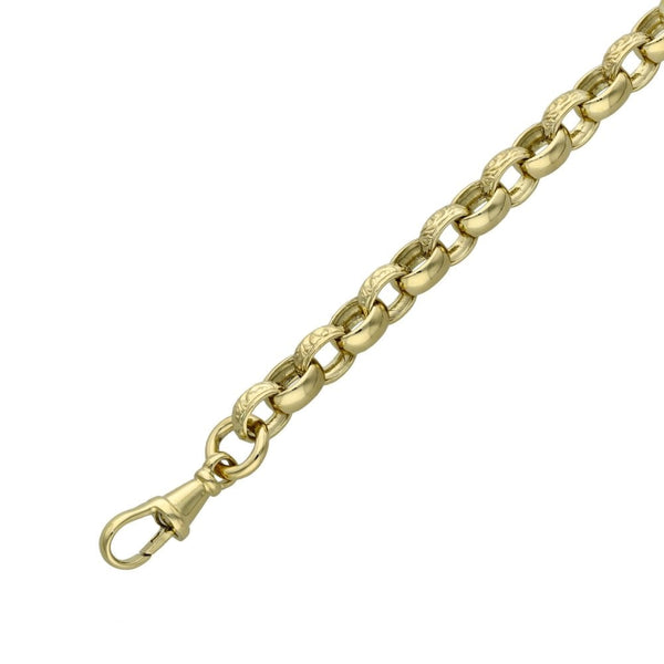 Gents 9ct Yellow Gold Belcher Bracelet - 8" - 21.3g