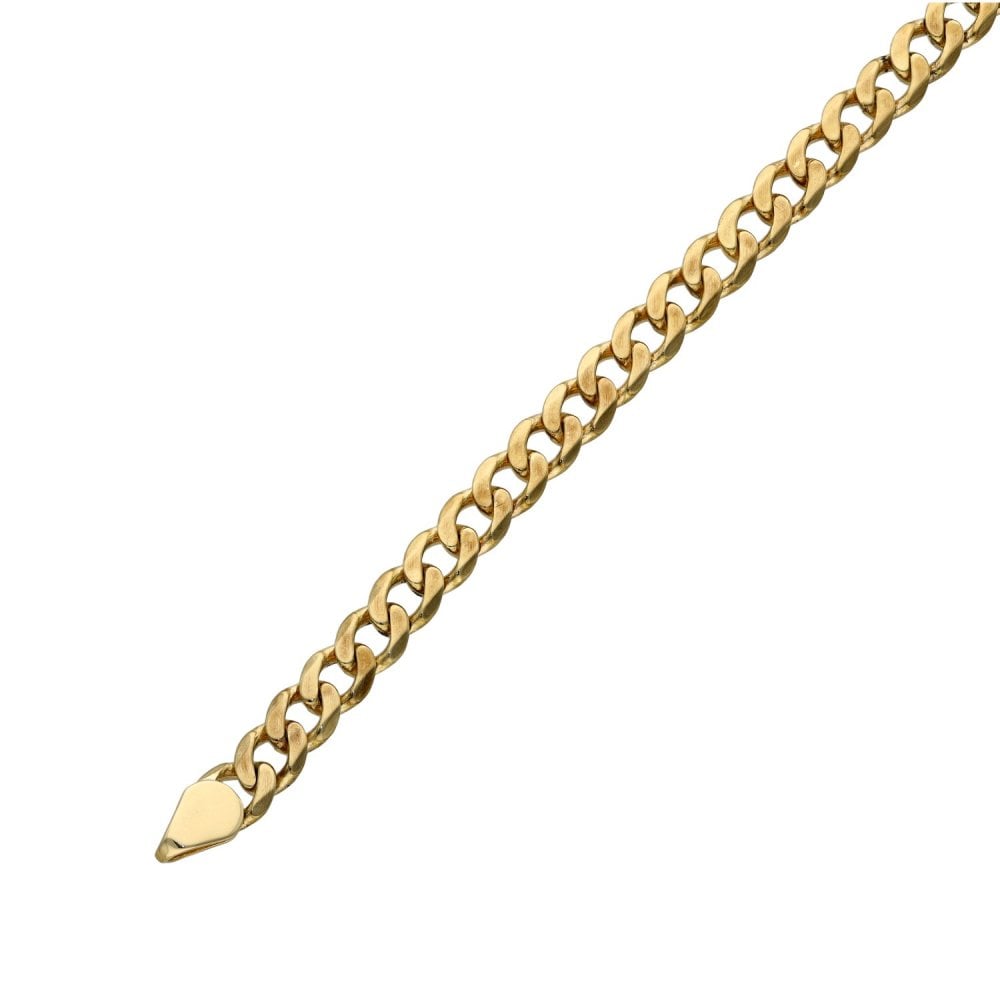 Gents 9ct Yellow Gold Curb Bracelet - 8" - 10.2g