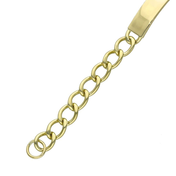 9ct Yellow Gold Curb Identity Bracelet - 8" - 22.4g