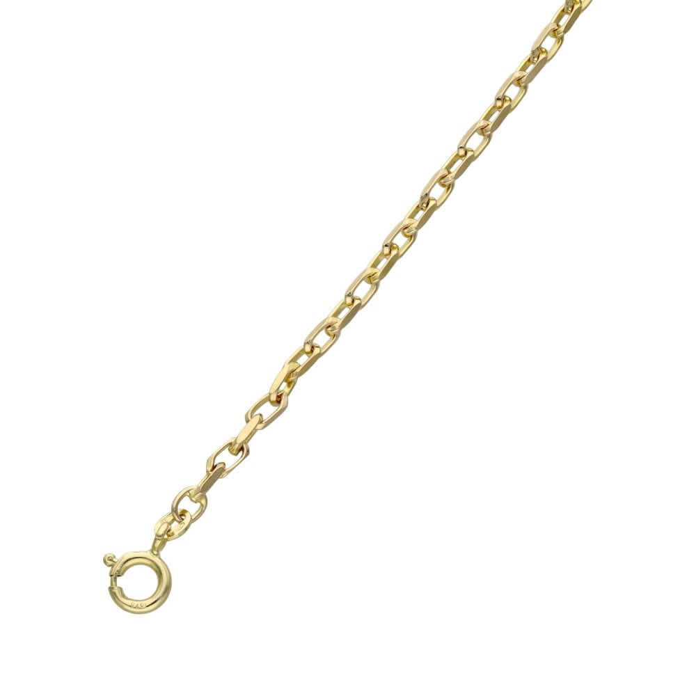 Ladies 9ct Yellow Gold Belcher Bracelet - 7.5" - 3.8g