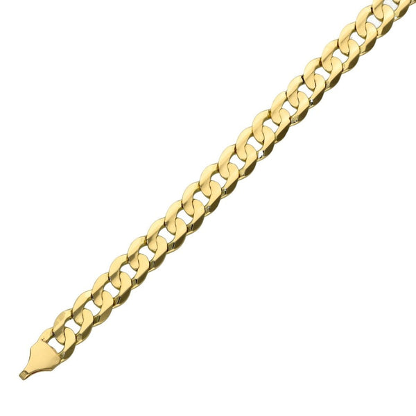 Ladies 9ct Yellow Gold Curb Bracelet - 7.5" - 10.3g