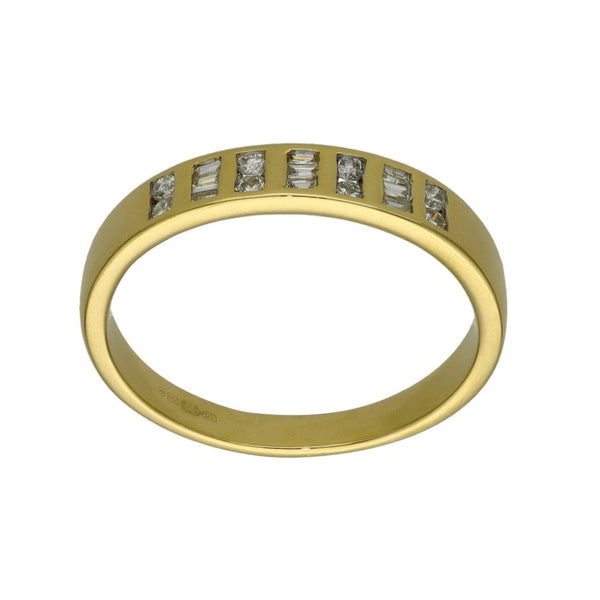 Ladies 18ct Yellow Gold Diamond Half Eternity Ring - 0.25ct