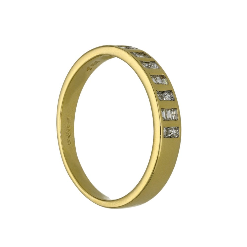 Ladies 18ct Yellow Gold Diamond Half Eternity Ring - 0.25ct