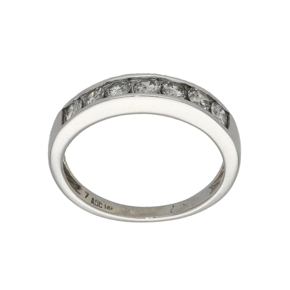 Ladies 14ct White Gold Diamond ½ Eternity Ring - 0.25ct