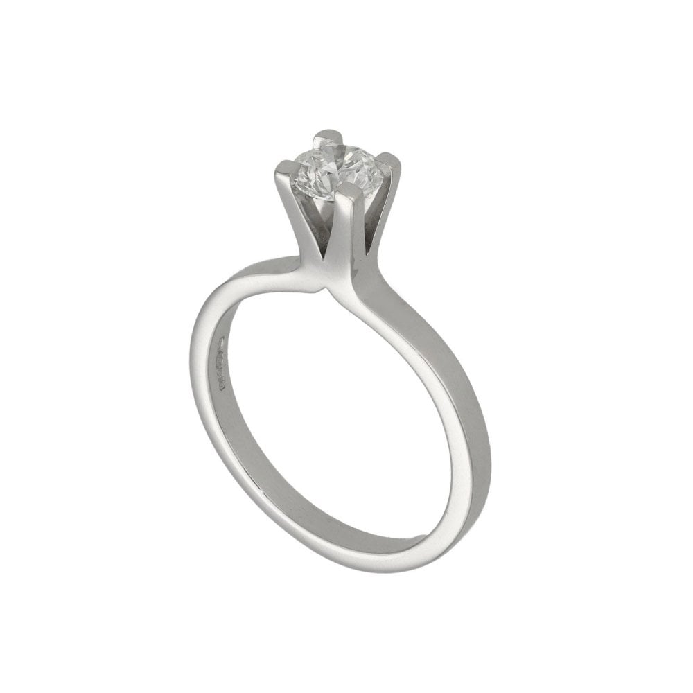 18ct White Gold Diamond Solitaire Engagement Ring - 0.50ct