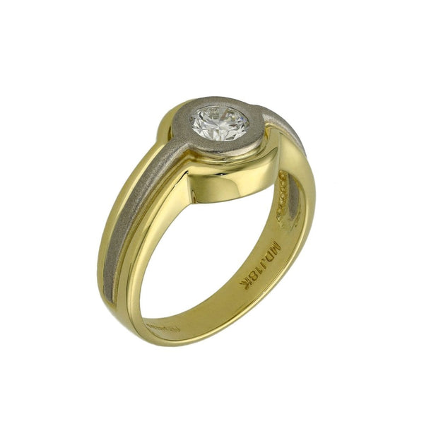 Ladies 18ct Yellow & White Gold Diamond Solitaire Ring - 0.40ct