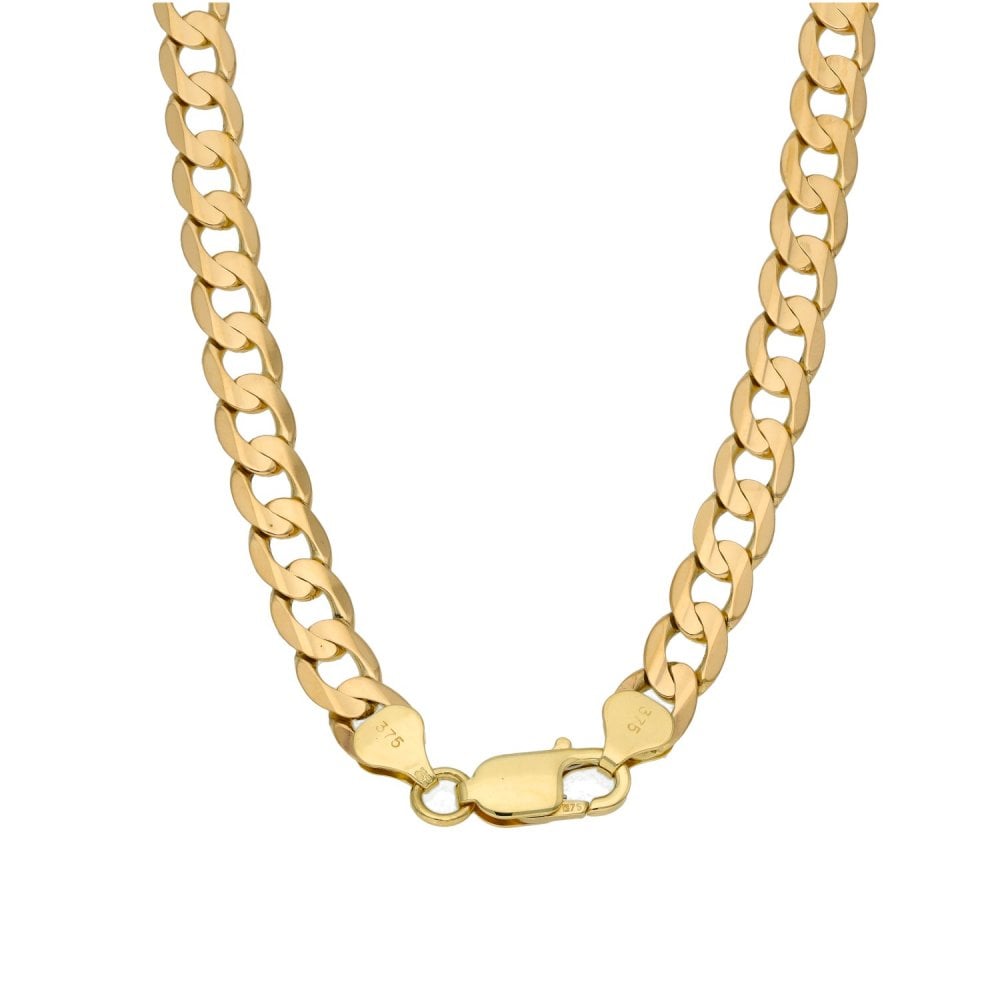 Gents 9ct Yellow Gold Curb Chain - 20" - 32.5g