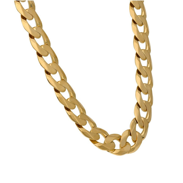 Gents 9ct Yellow Gold Curb Chain  - 22" - 91.2g