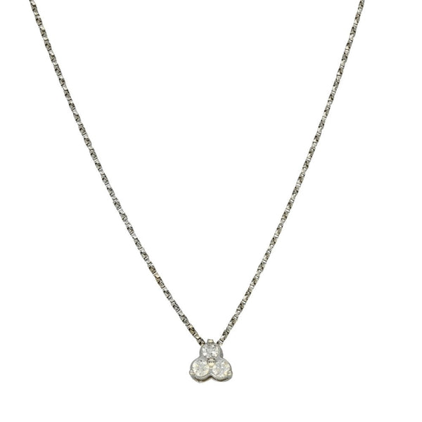 Ladies 14ct White Gold Diamond Set Pendant & 16" Chain