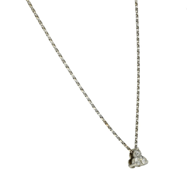 Ladies 14ct White Gold Diamond Set Pendant & 16" Chain