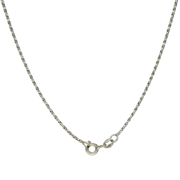 Ladies 14ct White Gold Diamond Set Pendant & 16" Chain