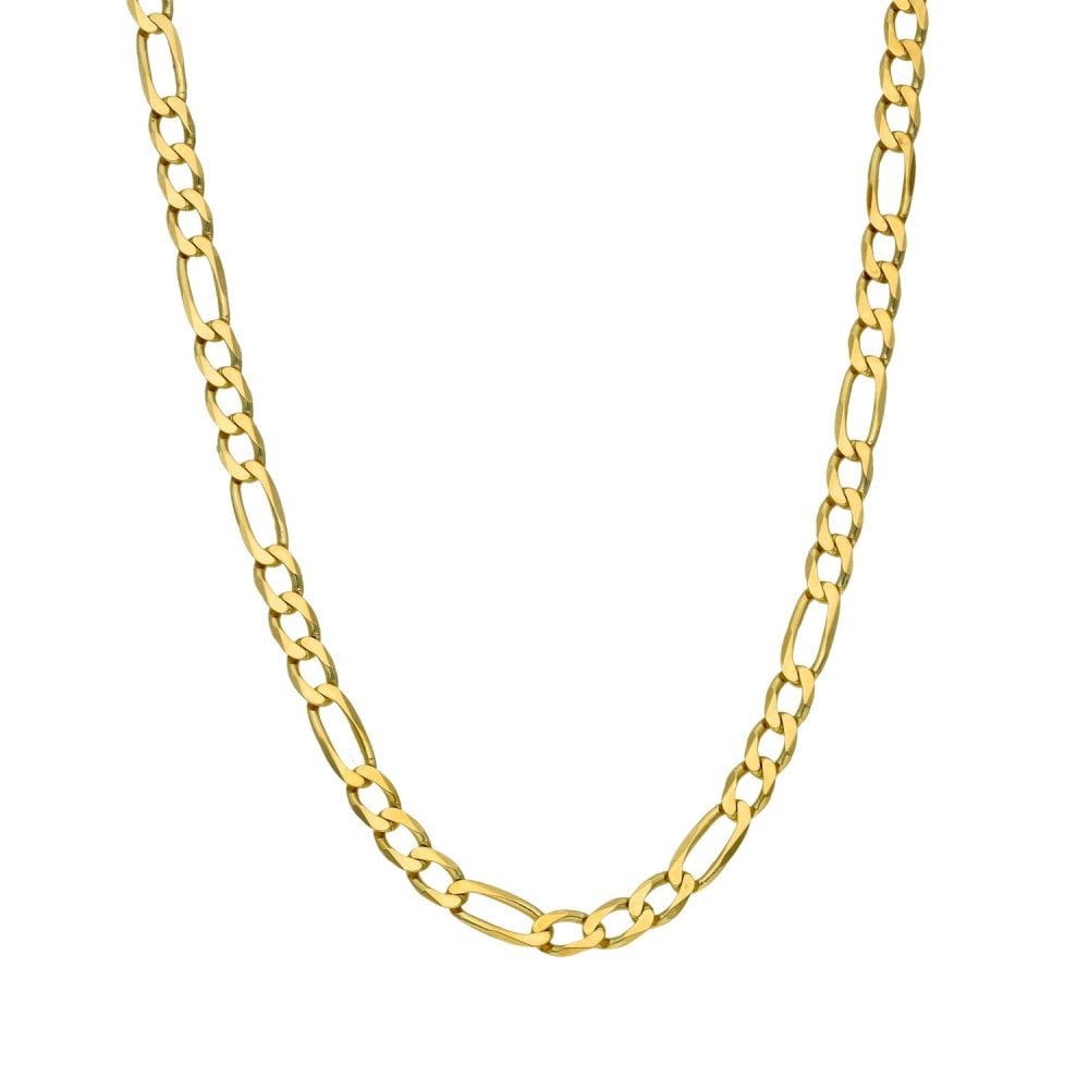 9ct Yellow Gold Figaro Necklace - 18" - 7.7g