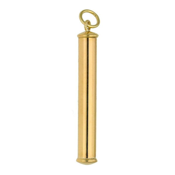 9ct Yellow Gold Ashes Cylinder Pendant - 6.5g