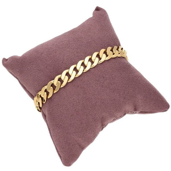 9ct Yellow Gold Flat Curb Bracelet - 8" - 25.2g