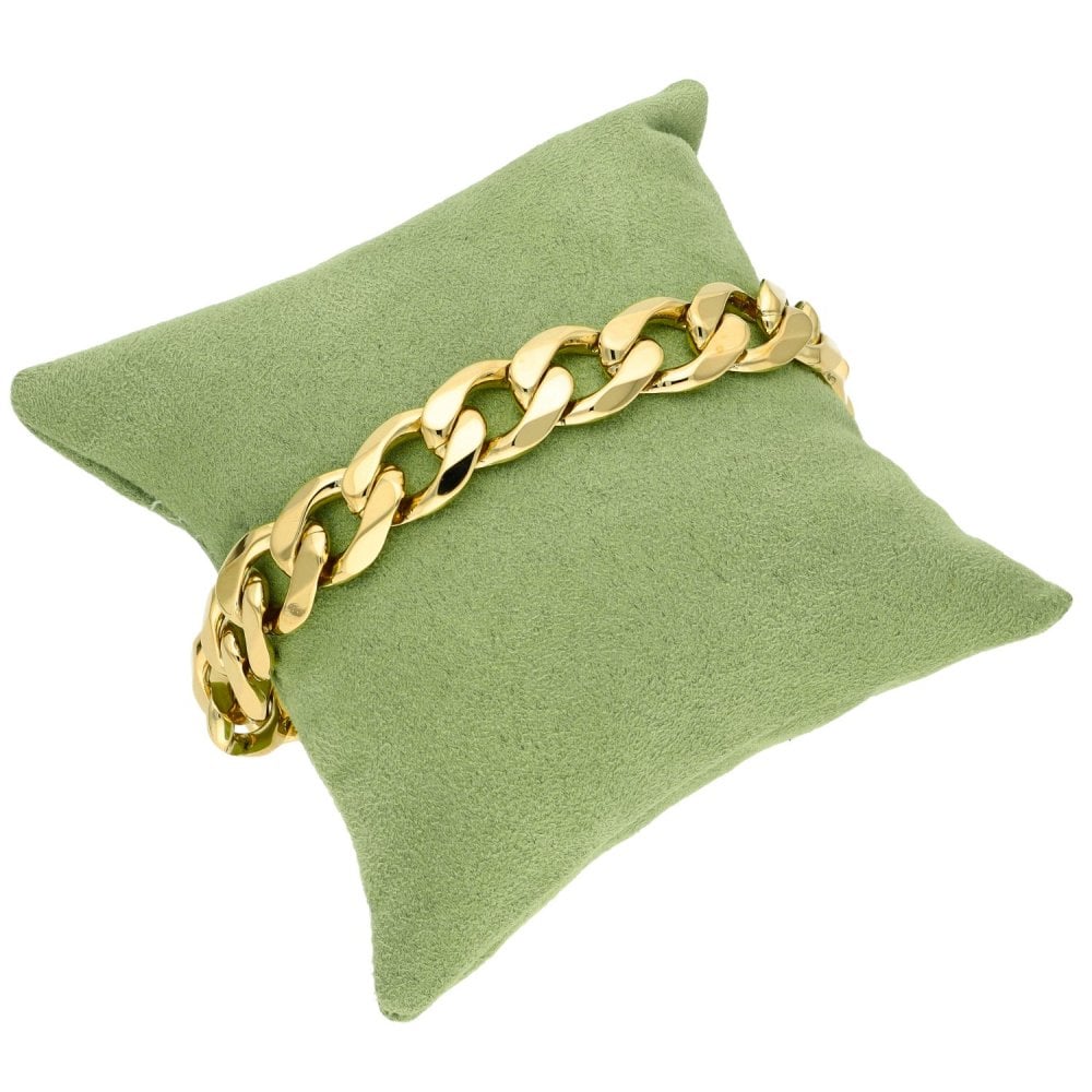 9ct Yellow Gold Heavy Curb Bracelet - 10" - 62.2g