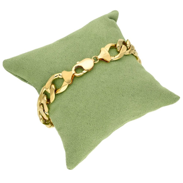 9ct Yellow Gold Heavy Curb Bracelet - 10" - 62.2g