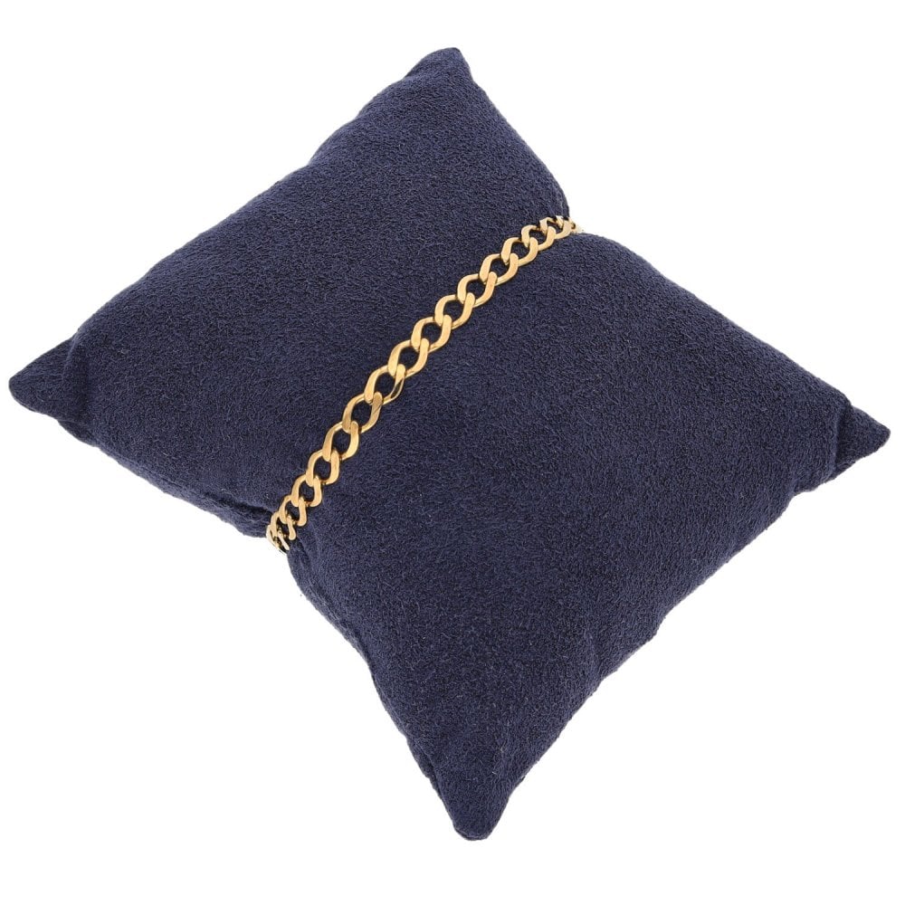 Ladies 9ct Yellow Gold Curb Bracelet - 7.5" - 4.3g