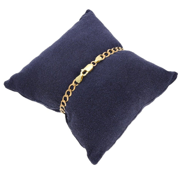 Ladies 9ct Yellow Gold Curb Bracelet - 7.5" - 4.3g