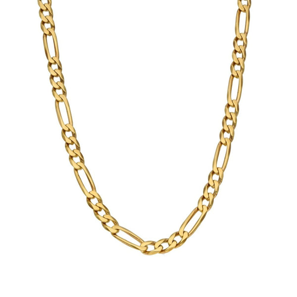 9ct Yellow Gold Figaro Chain - 18" - 15.2g