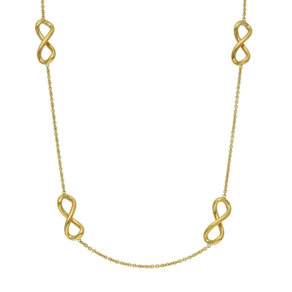 9ct Yellow Gold Infinity Link Necklace - 32"