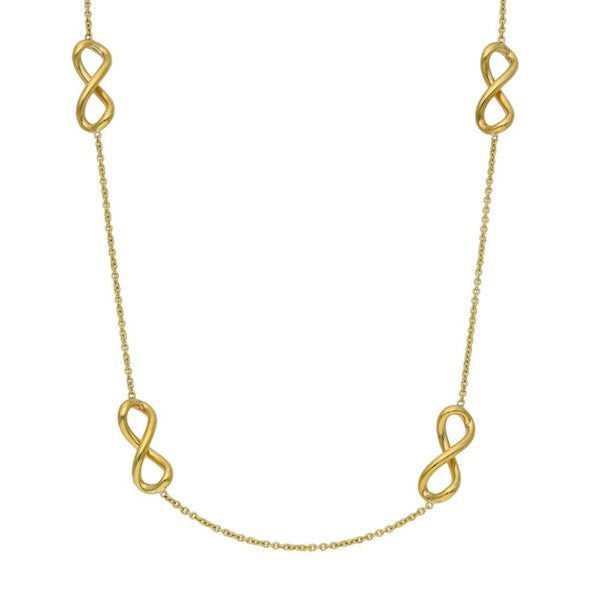 9ct Yellow Gold Infinity Link Necklace - 32"