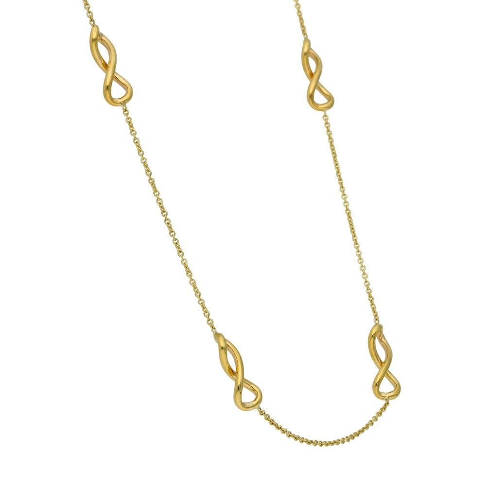 9ct Yellow Gold Infinity Link Necklace - 32"