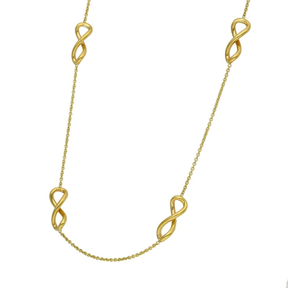 9ct Yellow Gold Infinity Link Necklace - 32"