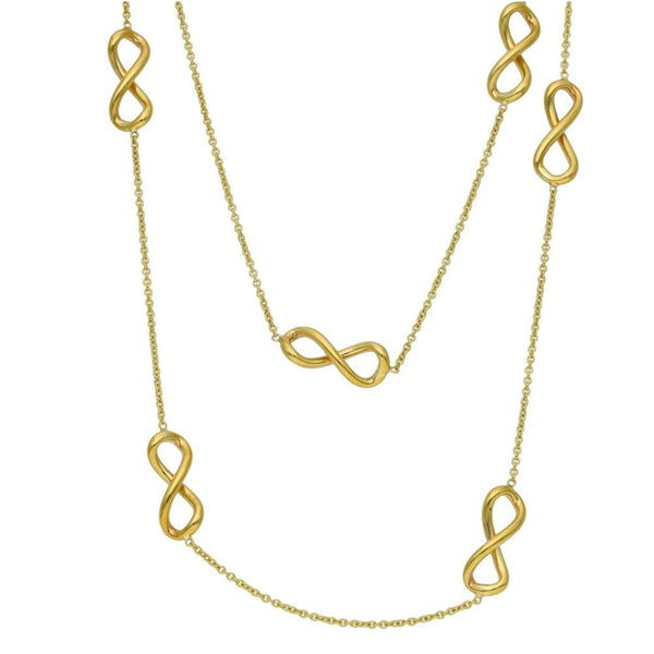 9ct Yellow Gold Infinity Link Necklace - 32"