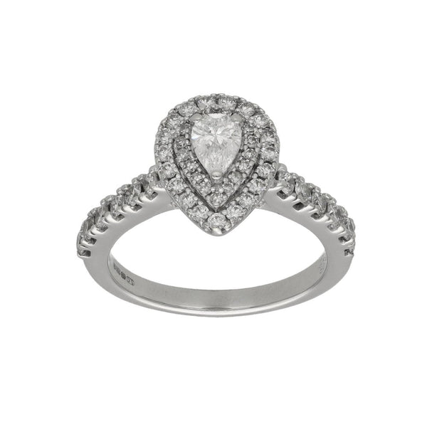 Ladies 18ct White Gold Diamond Cluster Ring - 1.00ct