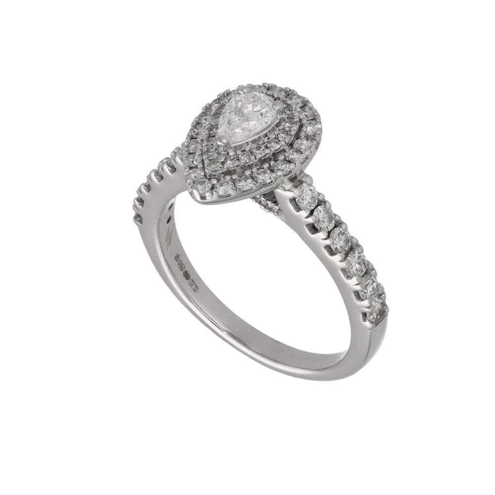 Ladies 18ct White Gold Diamond Cluster Ring - 1.00ct
