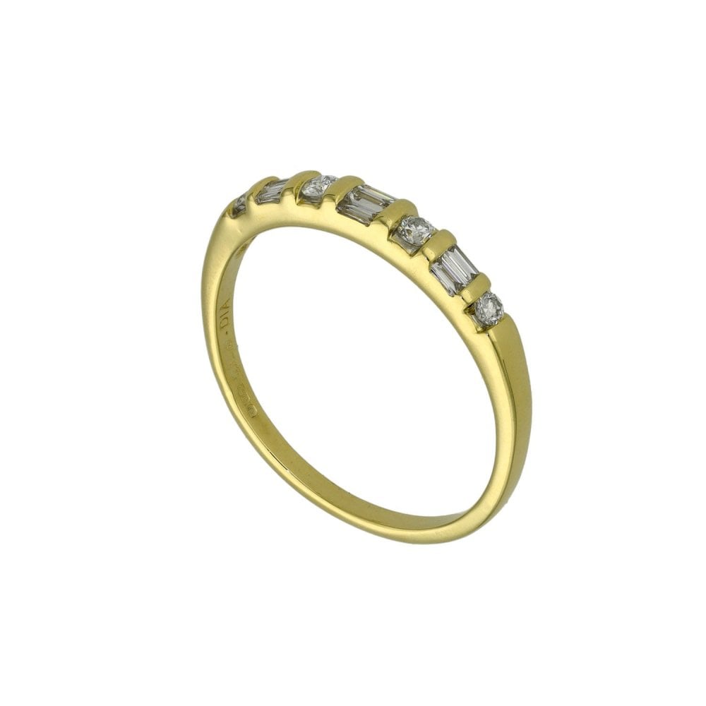 Ladies 18ct Yellow Gold Diamond Half Eternity Ring - 0.25ct