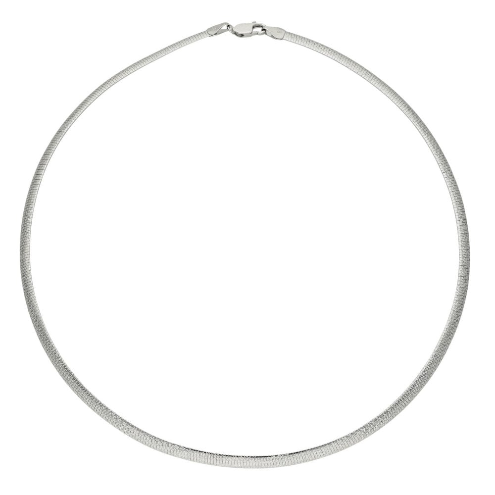 Ladies 18ct White Gold Snake Style Necklet - 16.1g - 16"
