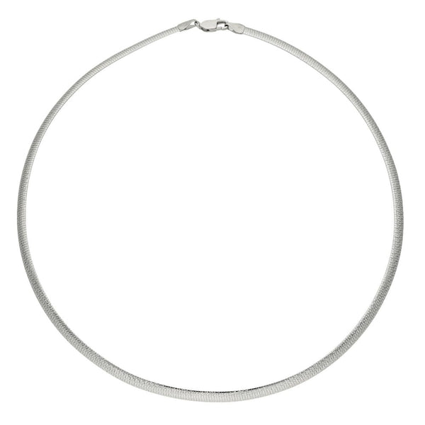 Ladies 18ct White Gold Snake Style Necklet - 16.1g - 16"