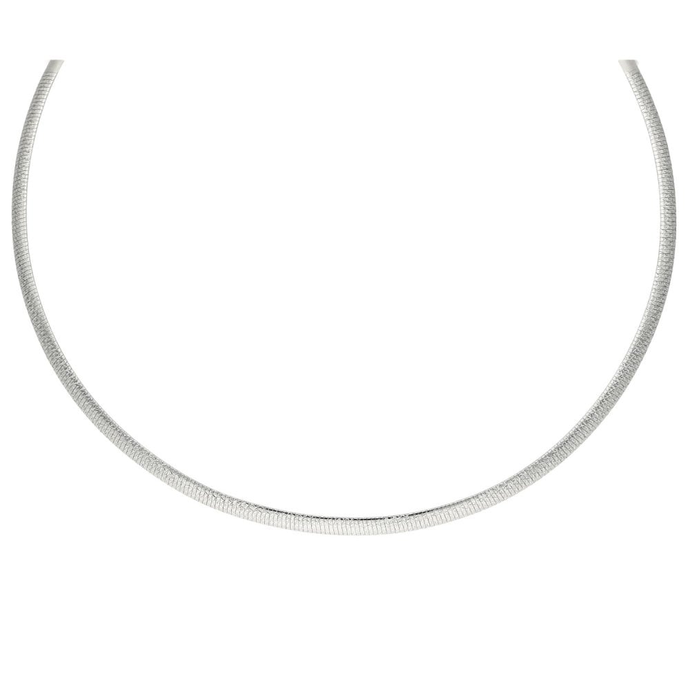 Ladies 18ct White Gold Snake Style Necklet - 16.1g - 16"