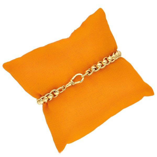 9ct Yellow Gold Rollerball Link Bracelet - 7.5" - 19.5g