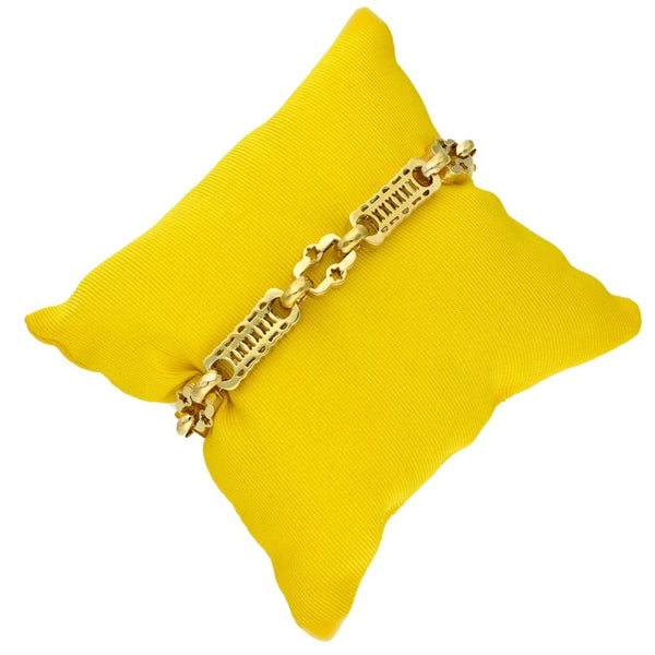 9ct Yellow Gold Open Bar Link With T-Bar Bracelet - 24.5g