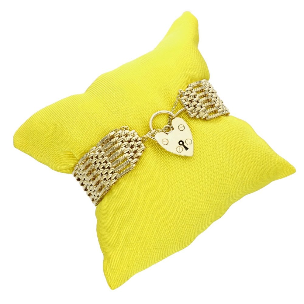 Ladies 9ct Yellow Gold Seven Bar Gate Bracelet - 29.5g
