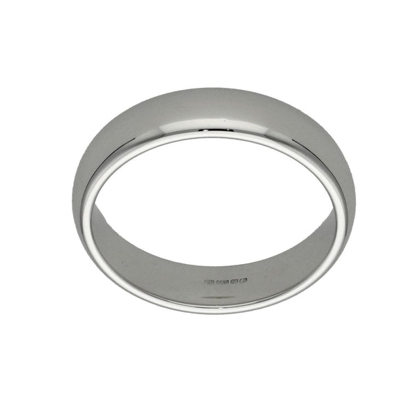 18ct White Gold 5mm Court Shape Wedding Ring - Size T