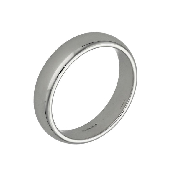 18ct White Gold 5mm Court Shape Wedding Ring - Size T