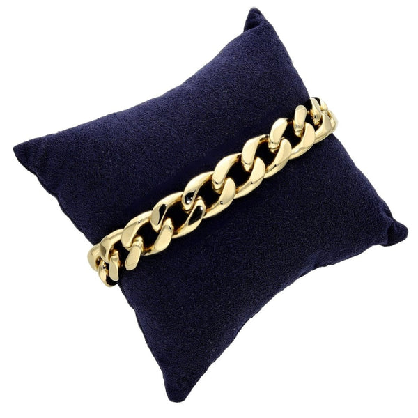 Gents 9ct Yellow Gold Curb Bracelet - 79.9g - 9"