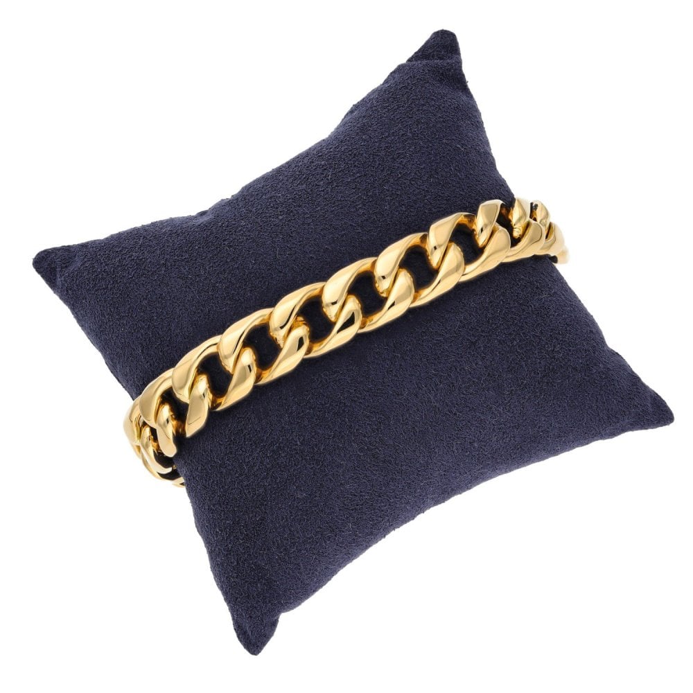 Gents 9ct Yellow Gold Curb Bracelet - 9.5" - 87.8g