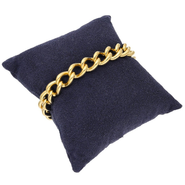 Ladies 9ct Yellow Gold Curb Bracelet - 8" - 52.9g