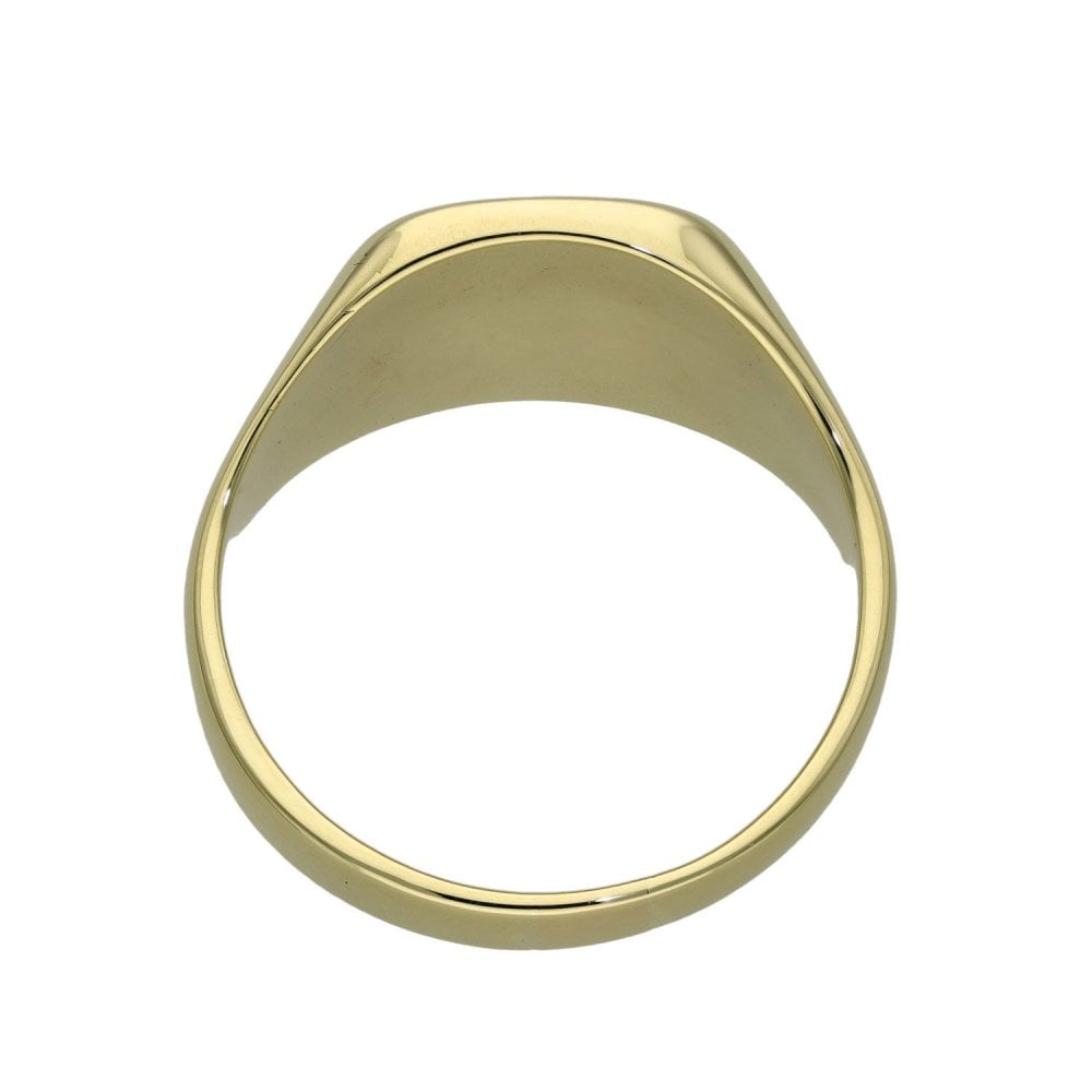 Gents 9ct Yellow Gold Cushion Signet Ring - Size Z+1