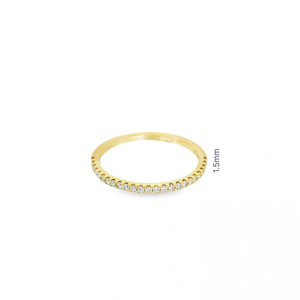 18ct Yellow Gold Diamond Set Eternity Ring - Size M - 0.15ct
