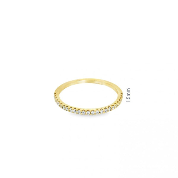 18ct Yellow Gold Diamond Set Eternity Ring - Size M - 0.15ct