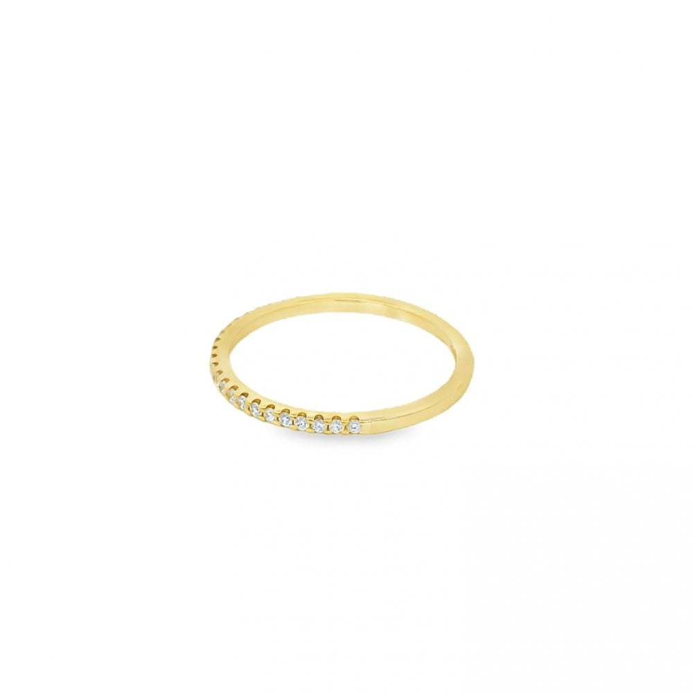 18ct Yellow Gold Diamond Set Eternity Ring - Size M - 0.15ct