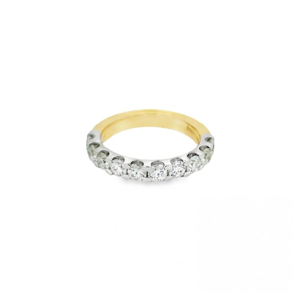 18ct White & Yellow Gold 1.50ct Diamond Set Eternity Ring Size M