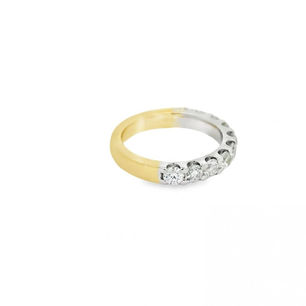 18ct White & Yellow Gold 1.50ct Diamond Set Eternity Ring Size M