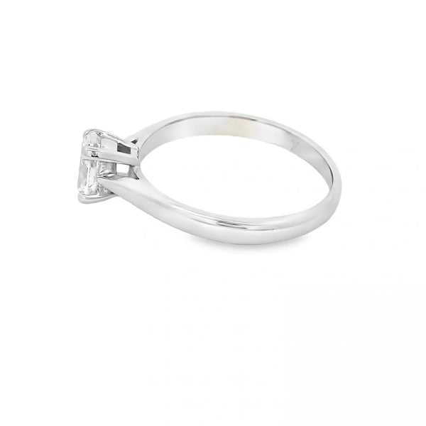 Ladies Platinum 0.41ct Oval Diamond Engagement Ring - Size K