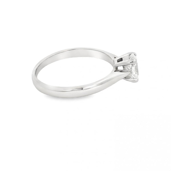 Ladies Platinum 0.41ct Oval Diamond Engagement Ring - Size K